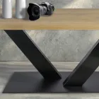 طاولة طعام من خشب البلوط المطلي والمعدن من ماسيلاتو، صنع في إيطاليا - رياض Viadurini