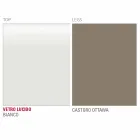 طاولة طعام من الزجاج الأبيض والمعدن المطلي، صنع في إيطاليا - بروش Viadurini