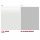 طاولة طعام من الزجاج الأبيض والمعدن المطلي، صنع في إيطاليا - بروش Viadurini