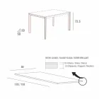 طاولة طعام من الزجاج الأبيض والمعدن المطلي، صنع في إيطاليا - بروش Viadurini