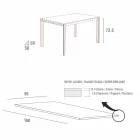 طاولة طعام من الزجاج الأبيض والمعدن المطلي، صنع في إيطاليا - بروش Viadurini