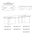 طاولة طعام زجاجية ذات سطح مستطيل، صنع في إيطاليا - تشارلز Viadurini