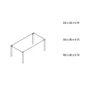 طاولة طعام من الزجاج وأرجل من خشب البلوط أو الجوز كاناليتو - أشيو Viadurini