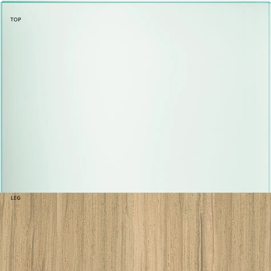 طاولة طعام من الزجاج وأرجل من خشب البلوط أو الجوز كاناليتو - أشيو Viadurini