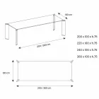 طاولة طعام فاخرة بتصميم زجاجي شفاف للغاية، 4 أبعاد - كودورو Viadurini
