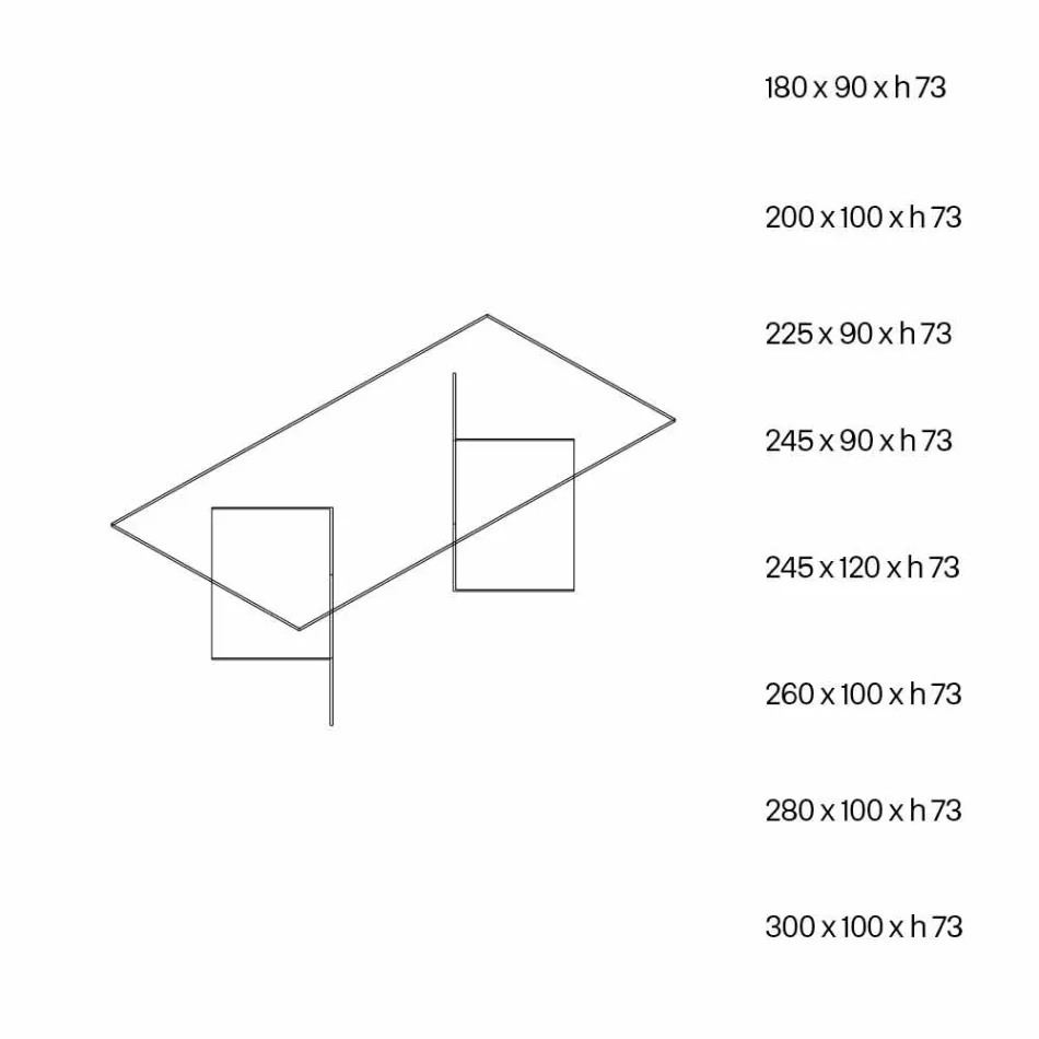 طاولة طعام بتصميم زجاجي شفاف للغاية، 8 أبعاد - بولينار Viadurini