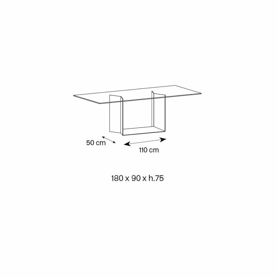 طاولة طعام مصنوعة من الزجاج المدخن أو الشفاف للغاية والمعدن، صنعت في إيطاليا - مورو Viadurini