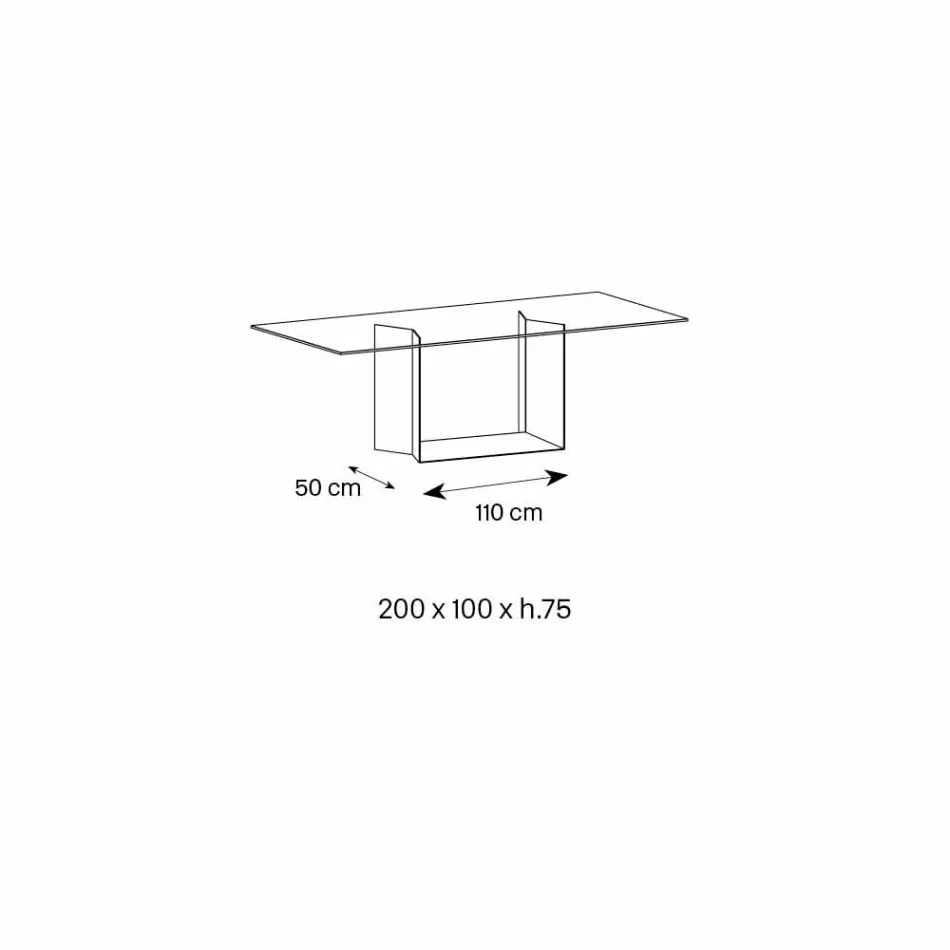 طاولة طعام مصنوعة من الزجاج المدخن أو الشفاف للغاية والمعدن، صنعت في إيطاليا - مورو Viadurini
