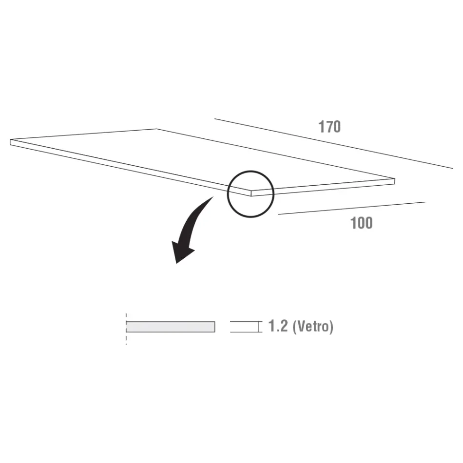 طاولة طعام فاخرة من الزجاج المقسّى والمعدن، صنع في إيطاليا - كارلينو Viadurini