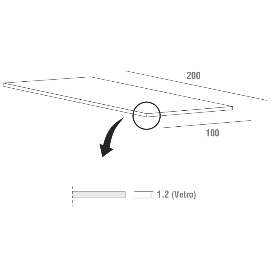 طاولة طعام فاخرة من الزجاج المقسّى والمعدن، صنع في إيطاليا - كارلينو Viadurini