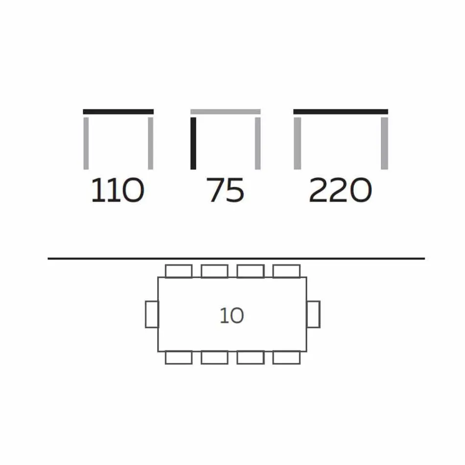 طاولة طعام عصرية من خشب الجريس والرماد، صنعت في إيطاليا - كروما Viadurini