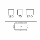 طاولة طعام عصرية من خشب الجريس والرماد، صنعت في إيطاليا - كروما Viadurini