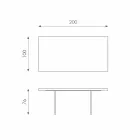 طاولة طعام عصرية من خشب البلوط، بأرجل زجاجية من نيكو Viadurini