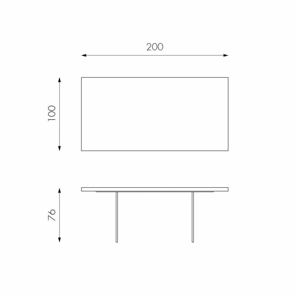 طاولة طعام عصرية من خشب البلوط، بأرجل زجاجية من نيكو Viadurini