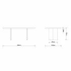 طاولة طعام حديثة من خشب البلوط مصنوعة في إيطاليا 200 × 100 سم بول Viadurini