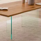 طاولة طعام عصرية من خشب البلوط المعقود والزجاج، صنع في إيطاليا - سيبيلو Viadurini