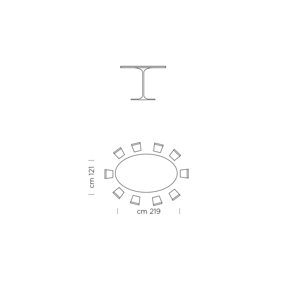 طاولة طعام بيضاوية بسطح فاخر من فينيكس، صنع في إيطاليا - دولارات Viadurini
