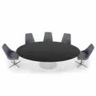 طاولة طعام بيضاوية من اللامينيت والألمنيوم، صنعت في إيطاليا، ثمينة - دولارات Viadurini