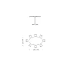 طاولة طعام بيضاوية من اللامينيت والألمنيوم، صنعت في إيطاليا، ثمينة - دولارات Viadurini