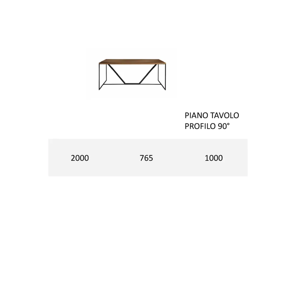 سطح طاولة طعام من الخشب الصلب، صنع في إيطاليا - أديليو Viadurini