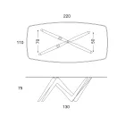 طاولة طعام بسطح زجاجي وأرجل من البولي يوريثان، مقاسين - ستالتو Viadurini