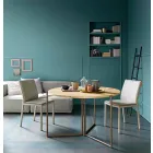 طاولة طعام حديثة قابلة للطي مصنوعة من الخشب والمعدن، صنع في إيطاليا - مينيلاو Viadurini