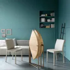 طاولة طعام حديثة قابلة للطي مصنوعة من الخشب والمعدن، صنع في إيطاليا - مينيلاو Viadurini