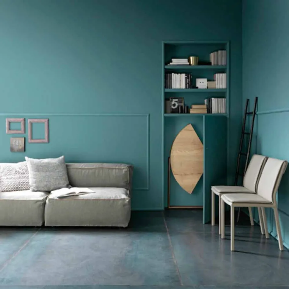 طاولة طعام حديثة قابلة للطي مصنوعة من الخشب والمعدن، صنع في إيطاليا - مينيلاو Viadurini