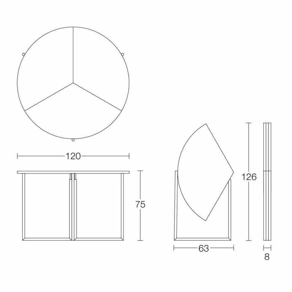 طاولة طعام حديثة قابلة للطي مصنوعة من الخشب والمعدن، صنع في إيطاليا - مينيلاو Viadurini