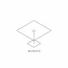 طاولة طعام مربعة مصنوعة من زجاج شفاف للغاية ومعدن، صنعت في إيطاليا - دولتشي Viadurini