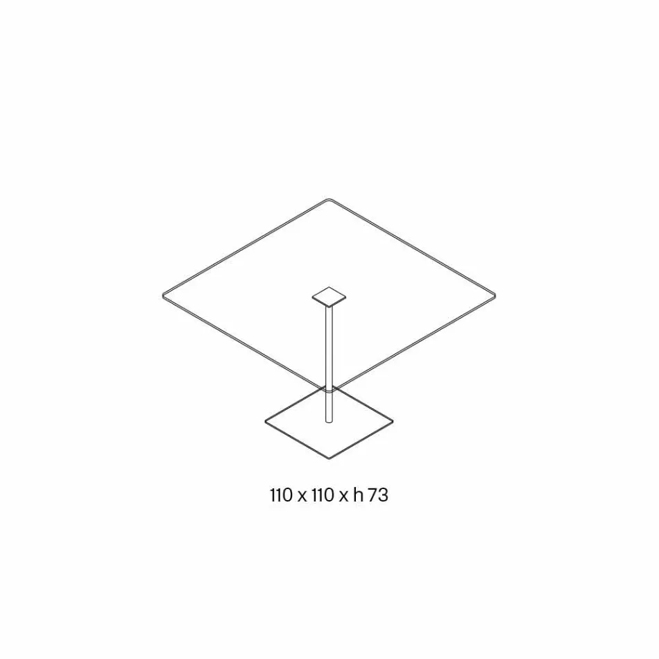 طاولة طعام مربعة مصنوعة من زجاج شفاف للغاية ومعدن، صنعت في إيطاليا - دولتشي Viadurini