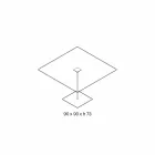 طاولة طعام مربعة مصنوعة من زجاج شفاف للغاية ومعدن، صنعت في إيطاليا - دولتشي Viadurini