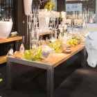 طاولة طعام مستطيلة مصنوعة من خشب البلوط وفولاذ فرودو Viadurini