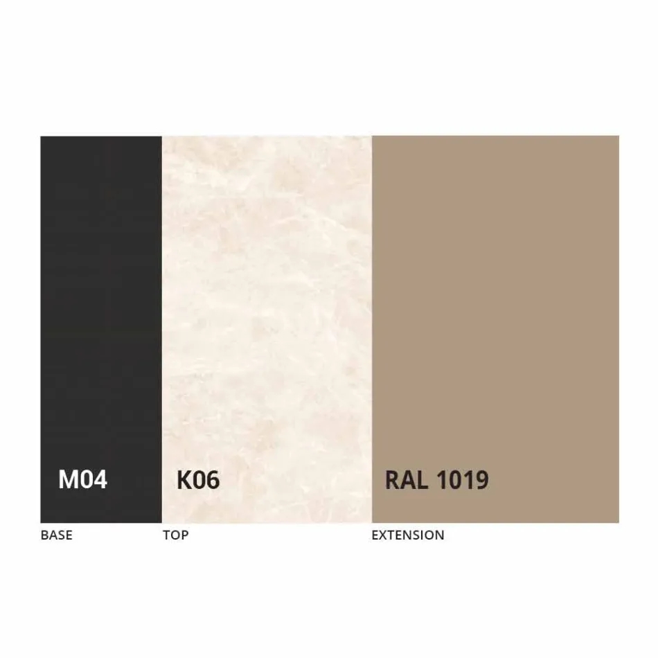 طاولة طعام مستديرة قابلة للتمديد من سيراميك لامينام، صنع في إيطاليا - لوبيتو Viadurini