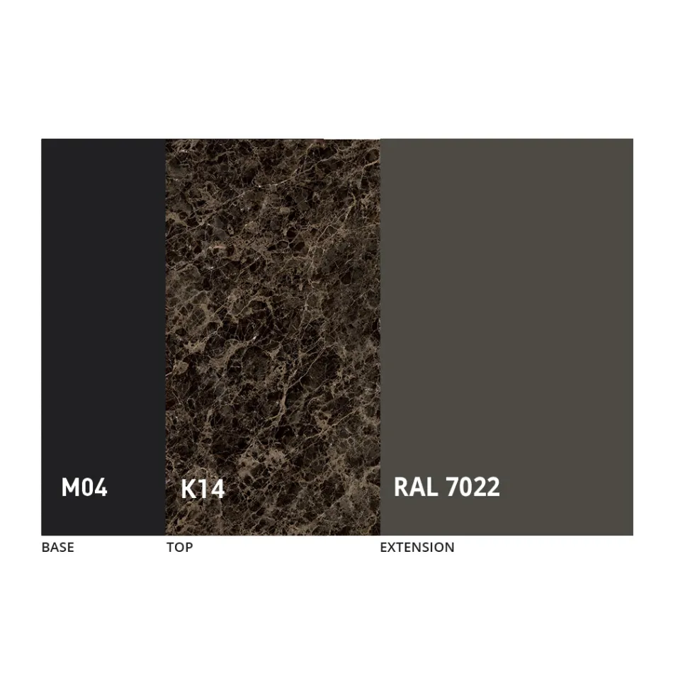 طاولة طعام مستديرة قابلة للتمديد من سيراميك لامينام، صنع في إيطاليا - لوبيتو Viadurini