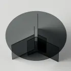 طاولة طعام مستديرة بقاعدة وسطح زجاجي، صنع في إيطاليا - تشارلز Viadurini