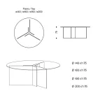 طاولة طعام مستديرة بقاعدة وسطح زجاجي، صنع في إيطاليا - تشارلز Viadurini