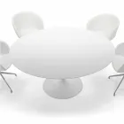 طاولة طعام مستديرة بسطح من اللامينيت، صنع في إيطاليا - دولارات Viadurini