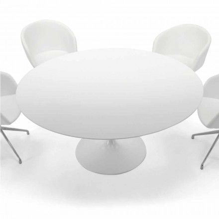 طاولة طعام مستديرة بسطح من اللامينيت، صنع في إيطاليا - دولارات Viadurini