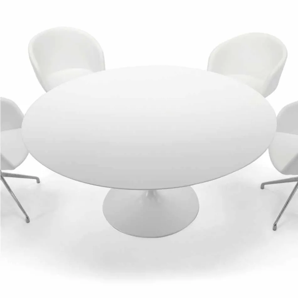 طاولة طعام مستديرة بسطح من اللامينيت، صنع في إيطاليا - دولارات Viadurini