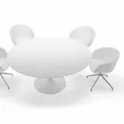 طاولة طعام مستديرة بسطح من اللامينيت، صنع في إيطاليا - دولارات Viadurini