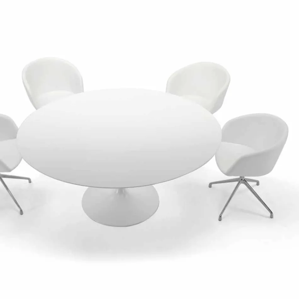 طاولة طعام مستديرة بسطح من اللامينيت، صنع في إيطاليا - دولارات Viadurini