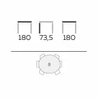 طاولة طعام بتصميم دائري من الخزف الحجري المصقول والخشب، صنع في إيطاليا - مدام Viadurini