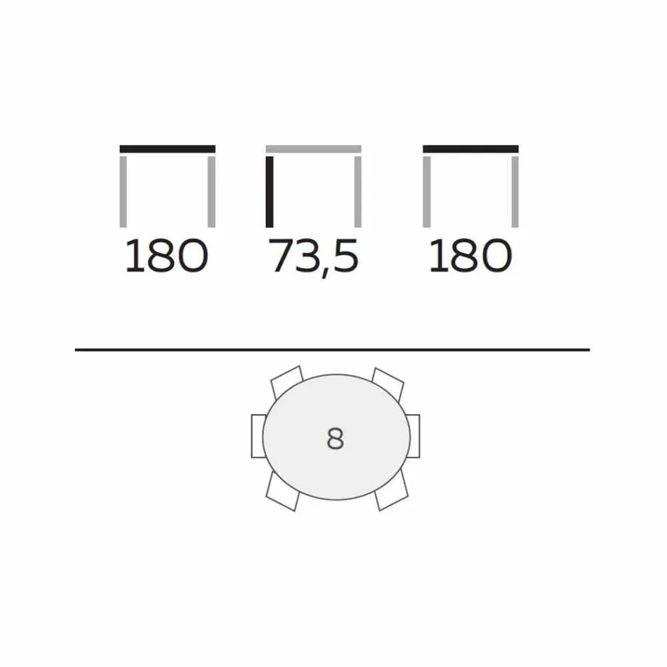 طاولة طعام بتصميم دائري من الخزف الحجري المصقول والخشب، صنع في إيطاليا - مدام Viadurini
