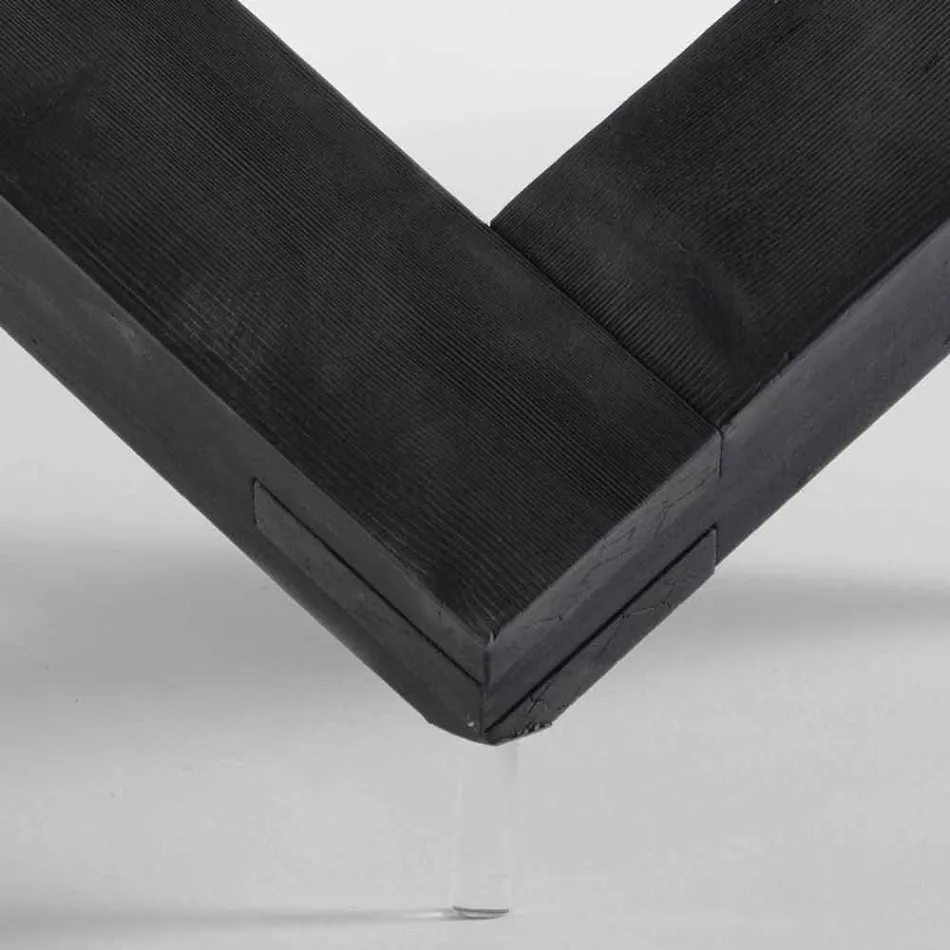 طاولة طعام خشبية مستديرة مع سطح زجاجي باو، تصميم عصري Viadurini