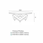 طاولة طعام خشبية مستديرة مع سطح زجاجي باو، تصميم عصري Viadurini