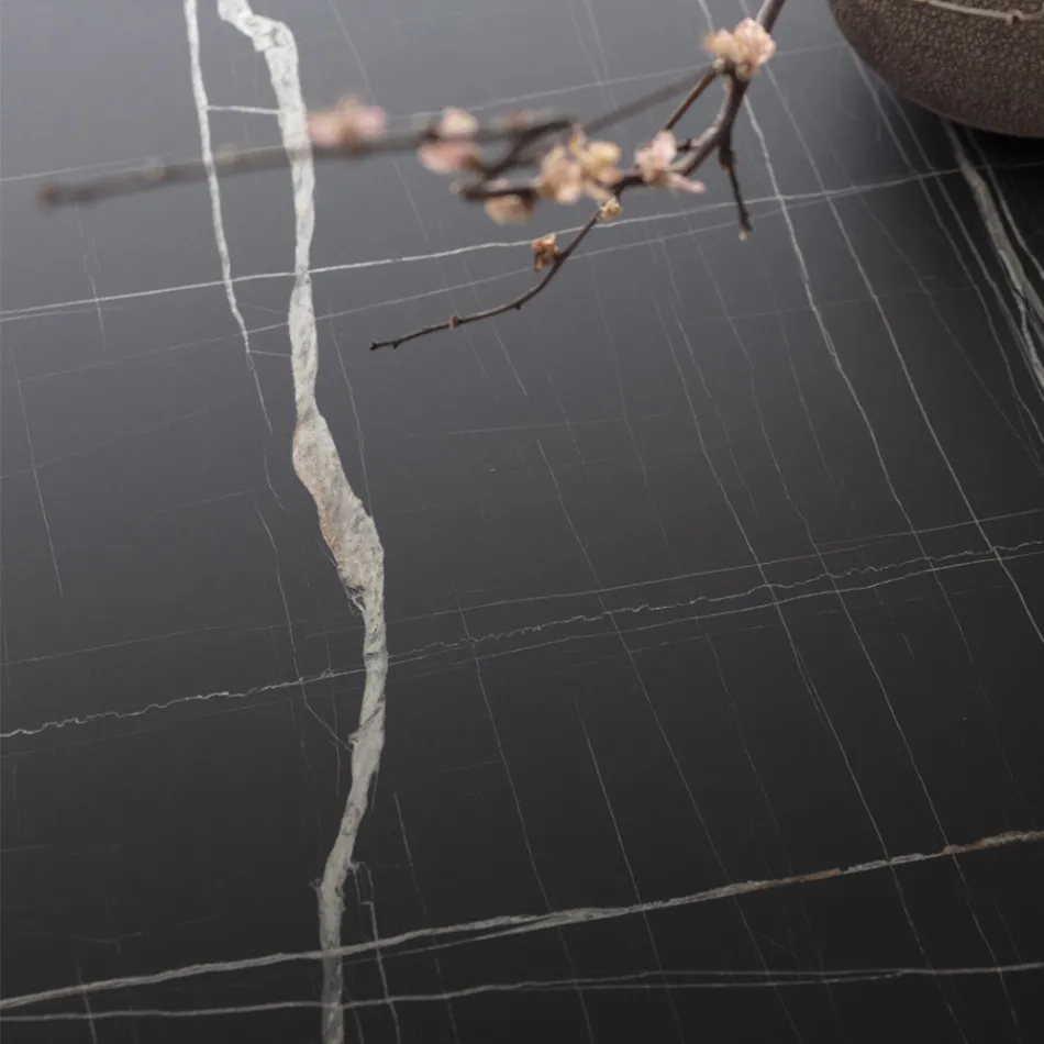 طاولة طعام مستديرة معدنية ولوح HPL مغلف، صنع في إيطاليا - باستيانو Viadurini