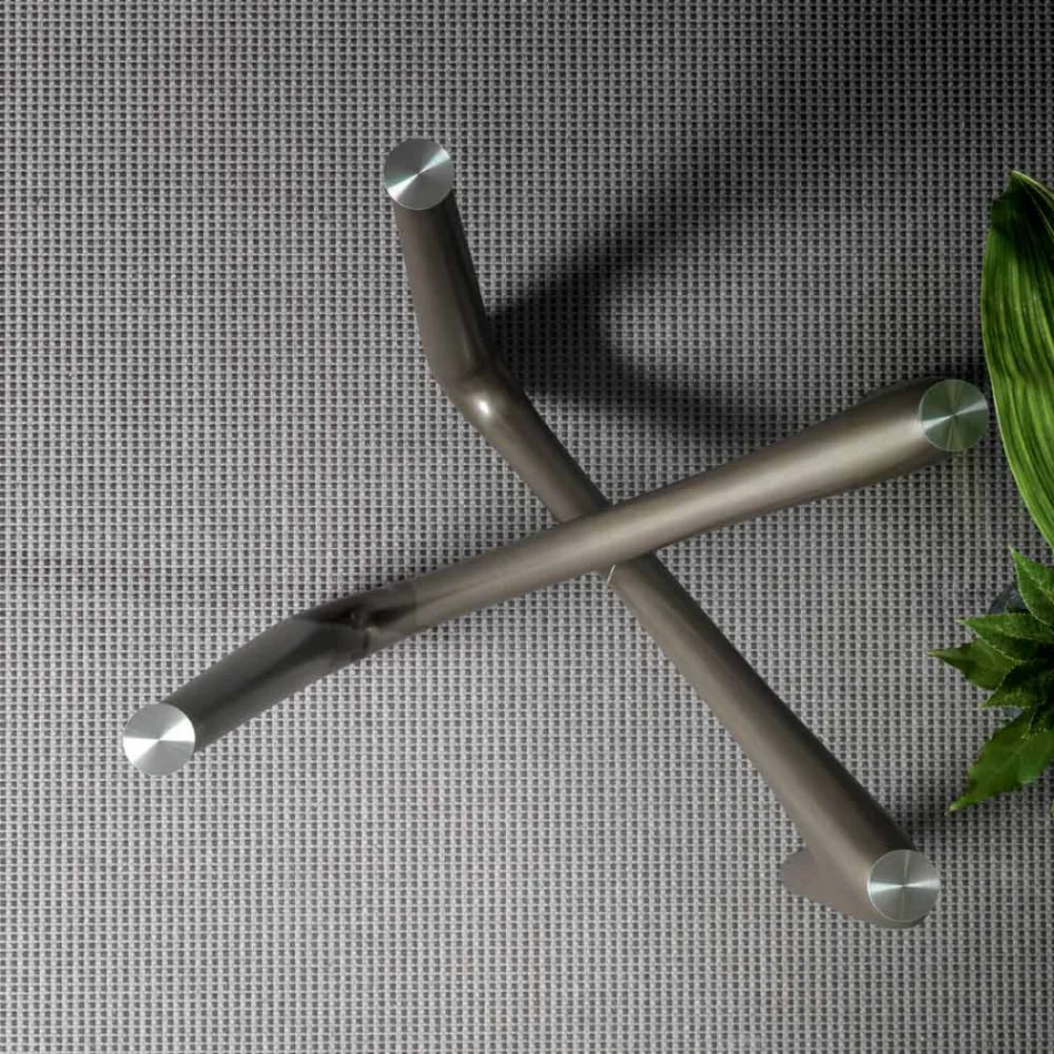 طاولة طعام مستديرة مصنوعة من الزجاج الشفاف وأرجل من البولي يوريثان - ستالتو Viadurini