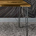 طاولة غرفة المعيشة من خشب البلوط والراتنج الإيبوكسي الملون، صنع في إيطاليا - ماغنوس Viadurini