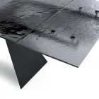 طاولة غرفة معيشة مقاس 160×90 سم بسطح زجاجي شفاف مطروق - مارتيلو Viadurini